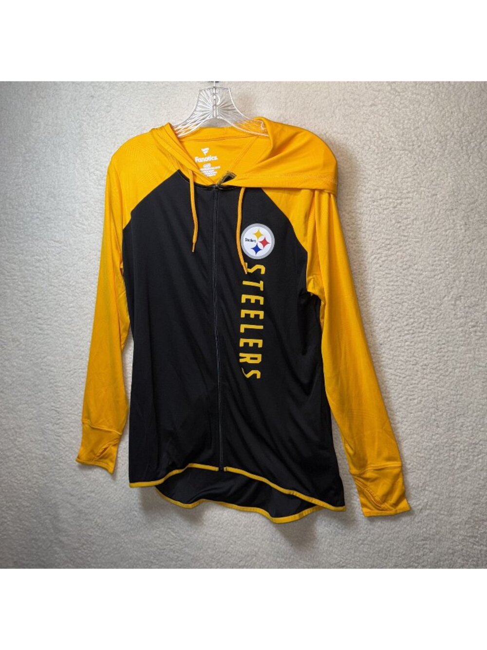 Pittsburgh Steelers Womens Large Fanatics Full-Zip Hoodie Black & Gold